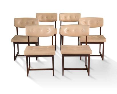 HENNING SØRENSEN (XX) 6 chaises
Cuir, bois
79 x 50 x 56 cm.
Da-Ex furniture, 196...