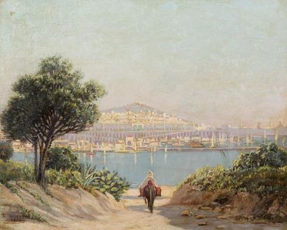 L. JONNART (XIX-XX) "L. JONNART (XIX-XX)
Le port, 1904
Huile sur toile, signée et...