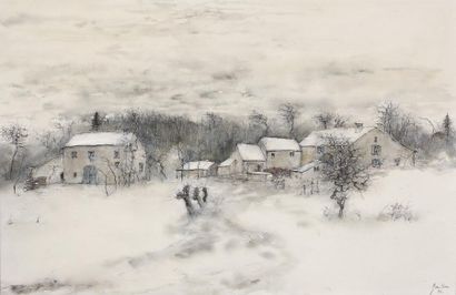Bernard GANTNER (1928-2018) Bernard GANTNER (1928-2018)
Houses under the snow, 1992
Watercolour,...