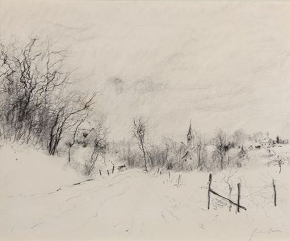 Bernard GANTNER (1928-2018) Bernard GANTNER (1928-2018)
Paysage de neige,
Aquarelle...
