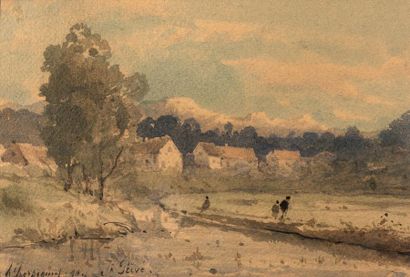 Henri HARPIGNIES (1819-1916) Henri HARPIGNIES (1819-1916)
Landscape, 1894
Watercolor...