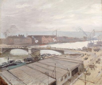 Paul de CASTRO (1882-1939) Paul DE CASTRO (1882-1939)
Vue de Rouen sur le Pont Transbordeur
Huile...