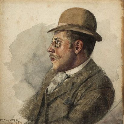 Isaak Perlmutter (1866-1932) "Isaak Perlmutter (1866-1932)
Self-Portrait, 1889
Watercolor,...