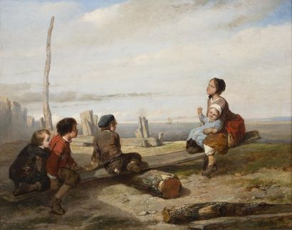 Joseph BEAUME (1796-1885) Joseph BEAUME (1796-1885) Children
's
games Oil on panel,...