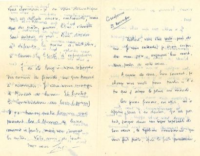 BOUSQUET JOË (1897-1950) 
L.A.S. «Joe», Carcassonne 28 novembre [1946], à Raymond...