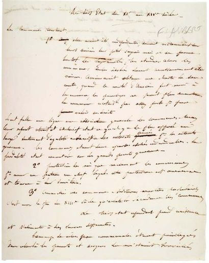 FLAUBERT Gustave (1821-1880) 
MANUSCRIT autographe, Le Tiers État du XIe au XIVe...