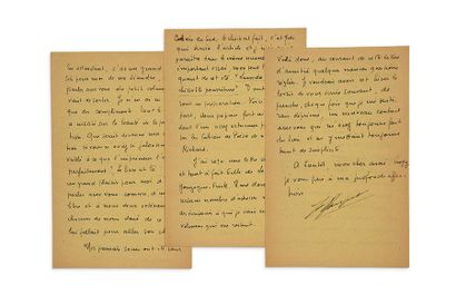 BOUSQUET JOË (1897-1950) 
Signed autograph letter addressed to "my dear great friend"...