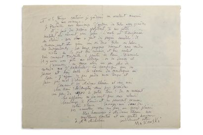 MAKOWSKI Tadeusz (1882-1932) 
Lettre autographe signée adressée à Georges CHÉRON...