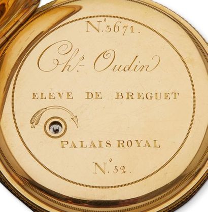 Charles Oudin 
Boitier or Cadran guilloché et aiguilles Breguet Mouvement mécanique...