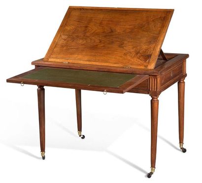 TRONCHIN TABLE in mahogany and mahogany veneer,...