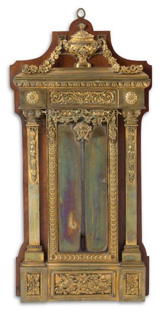 null THERMOMÈTRE en bois et bronze doré provenant du Palais des Tuileries. Thermomètre...