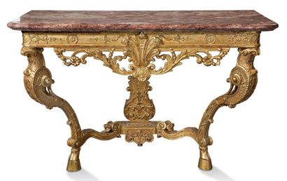 RECTANGULAR CONSOLE made of finely carved...