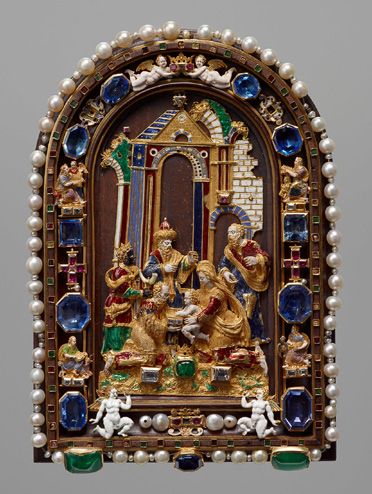null MEDAL RELIGIO Gold and rock crystal reliquary holder.it is adorned in its center...