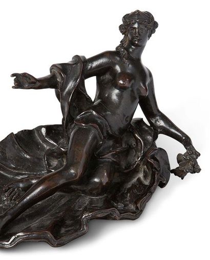 null RARE STATUETTE in finely chiselled and patinated bronze representing the Birth...