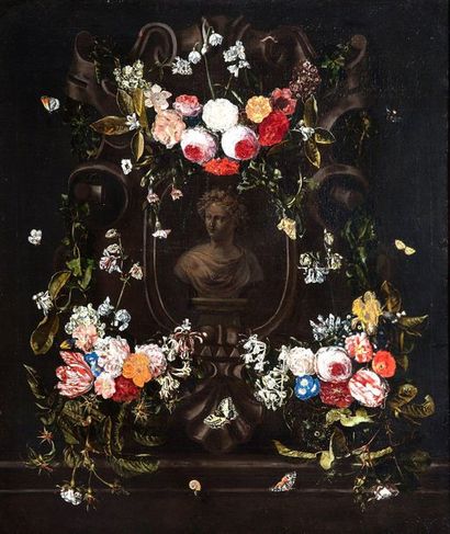 DANIEL SEGHERS (ANVERS, 1590-1661) ET ERASME QUELLIN (ANVERS, 1607-1678) 
Trompe-l'oeil...
