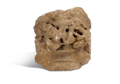 null SMALL CHAPTER in Normandy limestone carved from a religious architectural decoration.
15th...