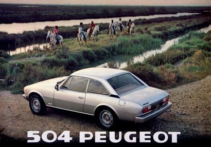 Peugeot 504 Coupé 
Lot de 2 affiches publicitaires
Edition la publicité française...
