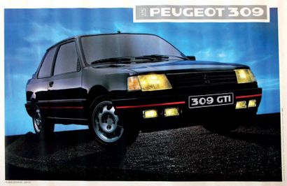 Peugeot 309 
Lot de 9 affiches publicitaires 309 GTI 16 : Edition la Publicité
Française...