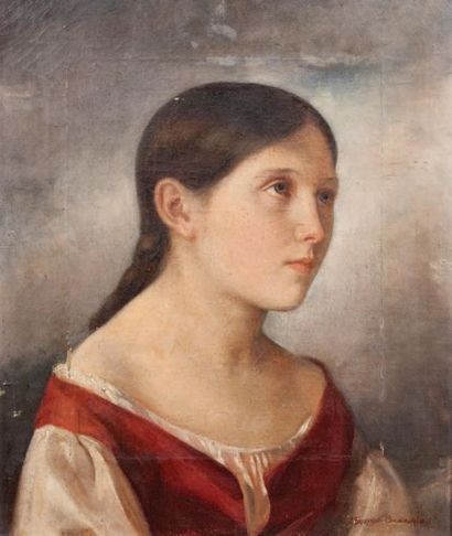 LIOUBOV STEPANOVNA BOROZDINA-STROMILINA (1813-1894) 
Portrait d'une jeune italienne
Huile...
