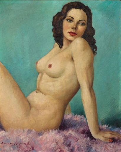 ANTONIN IVANOVITCH SOUNGOUROFF (RÉVAL 1911- PIERREFEU-DU-VAR 1982) 
裸体
布面油画
左下角有"Soungouroff...