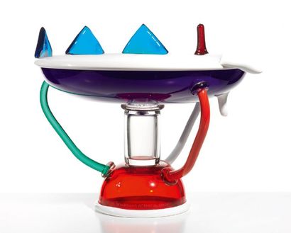 ETTORE SOTTSASS (1917-2007) FLOOR CUTTING MODEL "GROUND" In polychrome blown glass....