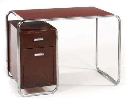 Marcel BREUER (1902 -1981) 
SMALL LADY'S OFFICE With tubular structure in chromed...