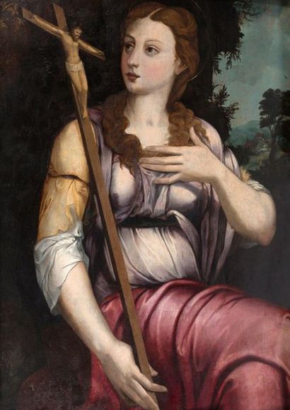 ECOLE FLORENTINE DU XVIE SIÈCLE Sainte Madeleine 
Oil on panel
97 x 71 cm
Saint Magdalene
Oil...