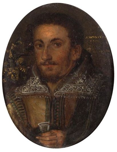 École Flamande du XVIIe siècle 
ENTOURAGE DE GONZALEZ COQUES
Au recto : Portrait...