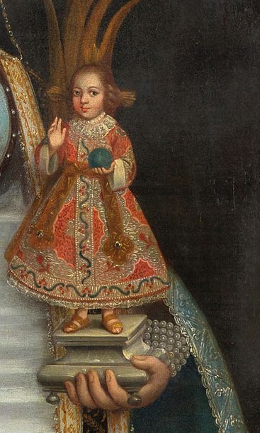 DOMINGO ORTIZ 
Portrait de soeur Juana
Huile sur toile
Signée, datée et dédicacée...