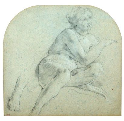 FRANÇOIS LEMOYNE 
Etude de femme assise pour le plafond du Salon d'Hercule à Versailles
Pierre...