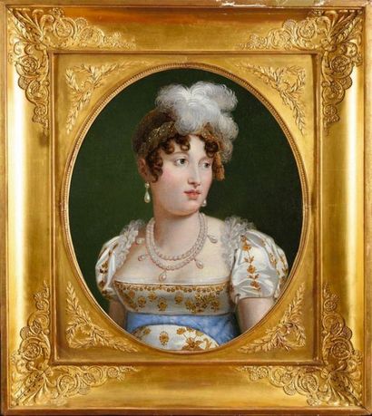 ECOLE FRANÇAISE DU XIXE SIÈCLE 
Portrait de Caroline Murat, reine de Naples

Huile...