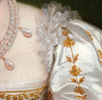 ECOLE FRANÇAISE DU XIXE SIÈCLE 
那不勒斯女王卡洛琳-穆拉特的画像

布面油画 54,5 x 45,8 cm

卡罗琳-穆拉特的肖像，那不勒斯的女王...