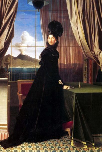 ECOLE FRANÇAISE DU XIXE SIÈCLE 
那不勒斯女王卡洛琳-穆拉特的画像

布面油画 54,5 x 45,8 cm

卡罗琳-穆拉特的肖像，那不勒斯的女王...