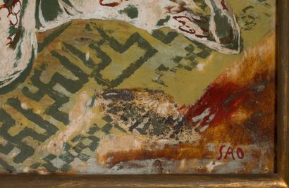 Nguyen Sao (1915-2006) 
灌木丛
中的对话
漆和蛋壳，下面有签名：

右
73 x 96 cm


漆器和贝壳，右下角有署名

1935年...