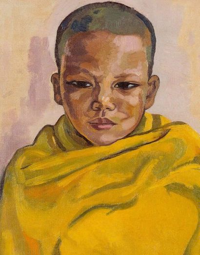 Alix AYMÉ (1894-1989) 
年轻的男孩，1930年
油画，有部分签名
右下角签名
46 x 38 cm -15 1/8 x 14 1/4 in...