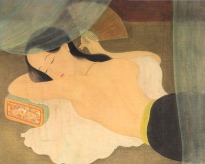 MAI trung THU (1906-1980) 
Le sommeil, 1943

Encre et couleurs sur soie, signée et...