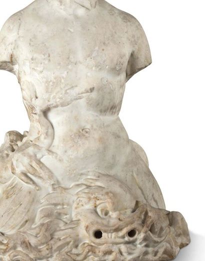 null BUSTE DE TRITON
en marbre blanc sculpté en ronde-bosse,
sculpture de fontaine.
XVIe/...