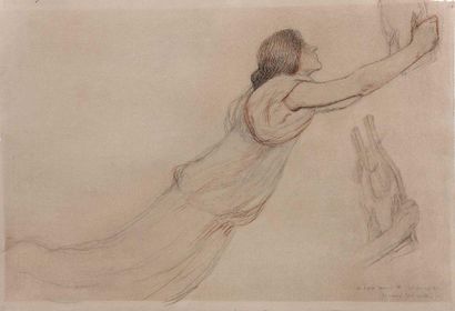Henri MARTIN (1860-1943) 
Young woman on the harp
Preparatory drawing for Le Poète,...