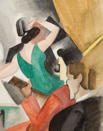 André LHOTE (1885-1962) Gypsy's Bar, 1918
Aquarelle et graphite sur papier, signée...