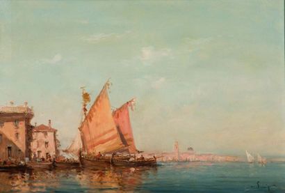 Henry MALFROY-SAVIGNY (1895-1944) 
Vue de Venise
Huile sur toile, signée en bas à...