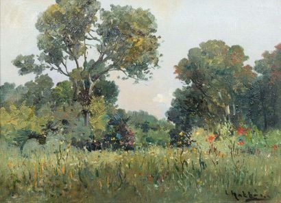 Louis NATTERO (1870-1915) 
Prairie
Huile sur toile, signée en bas à droite
Oil on...