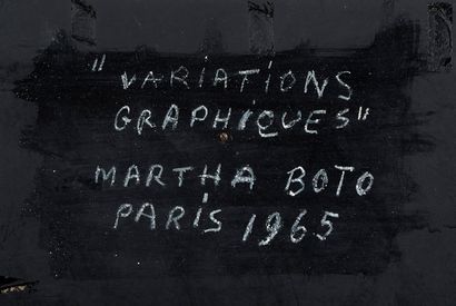 MARTHA S. BOTO (1925 - 2004) 
Variations graphiques, 1965, Paris
Bois, plexiglas,...