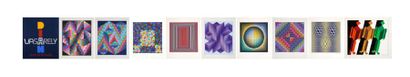 Victor VASARELY (1906 - 1997) 
Diam, 1988
Ensemble de 9 sérigraphies en couleurs...