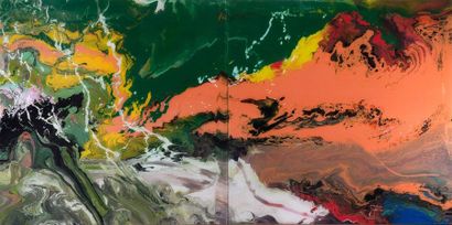 Gerhard RICHTER (né en 1932) 
Flow (P15), 2016
Tirage chromogène marouflée sur aluminium...