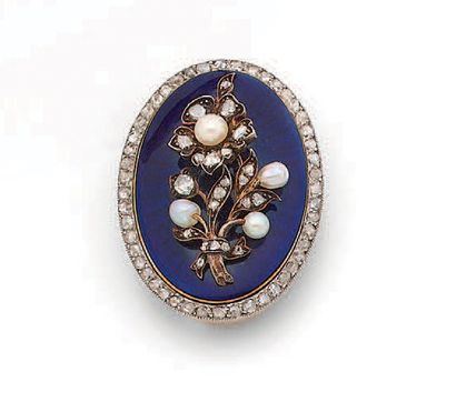BROCHE «FLORALE»
Diamants taille rose, perles...