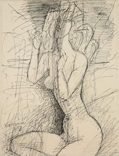 Marcel GROMAIRE MARCEL GROMAIRE

(1892-1971)

Nu féminin, 1957

Encre sur papier,...