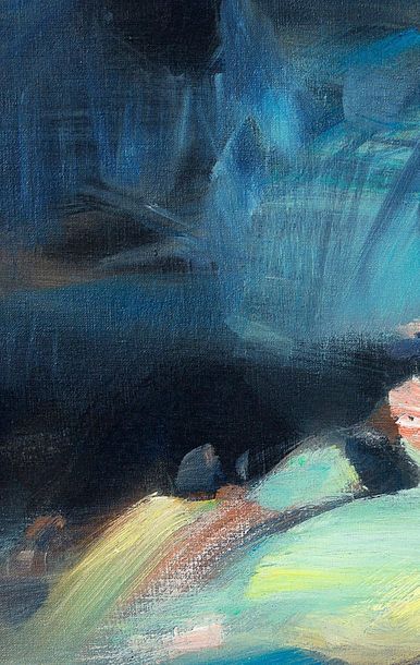 CHU TEH-CHUN (1920-2014) 
Abstraction bleue et jaune, 1989

Huile sur toile, signée...