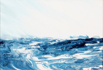 CARRETA James Féerie Bleue Technique Mixte sur toile SBG, 38 x 55 cm. James CARRETTA...