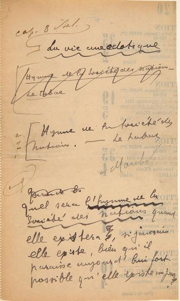 APOLLINAIRE Guillaume (1880-1918) 
La Vie Anecdotique, autograph manuscript signed...