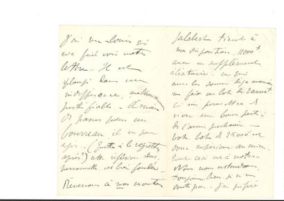 TOULOUSE-LAUTREC Henri de (1864-1901) 
Autograph letter signed "Harry" addressed...